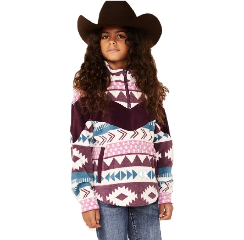 Cruel Girl's Southwestern Print Purple Pullover Sweatshirt CWK8640001