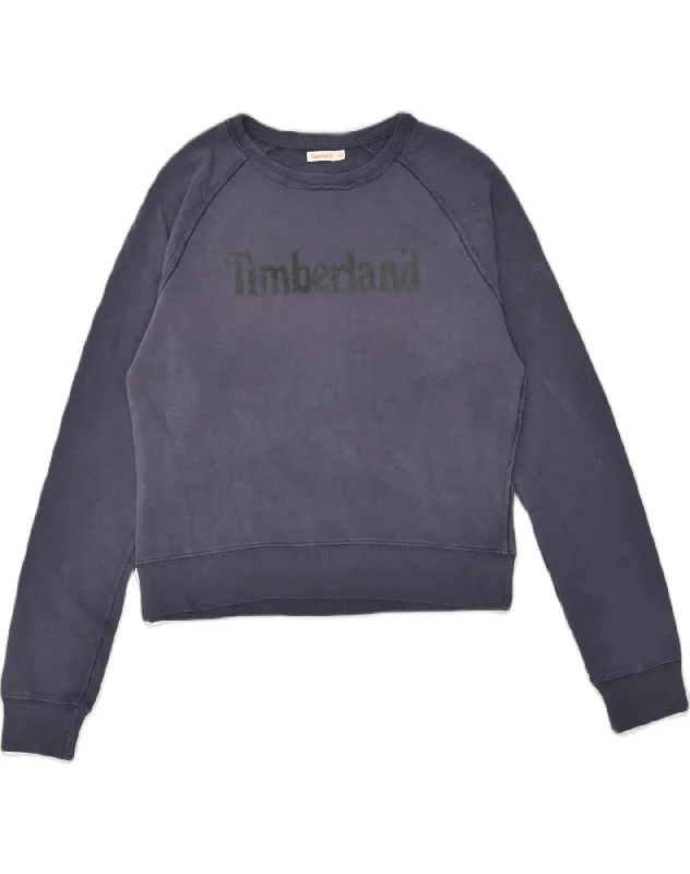 TIMBERLAND Womens Graphic Sweatshirt Jumper UK 18 XL Navy Blue Cotton