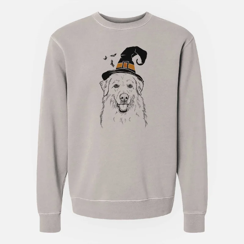 Witch Meg the Great Pyrenees - Unisex Pigment Dyed Crew Sweatshirt