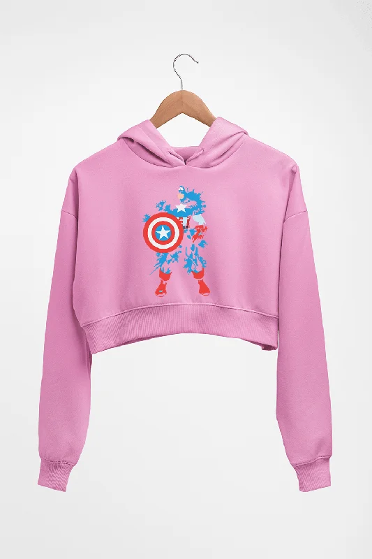 Captain America Superhero Crop HOODIE FOR WOMEN