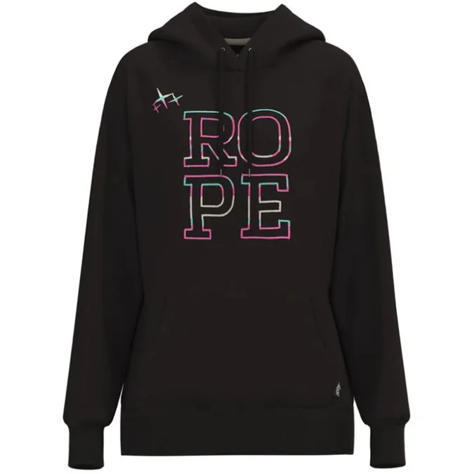 Hooey Ladies Rope Like A Girl Graphic Black Hoodie HH1228BK