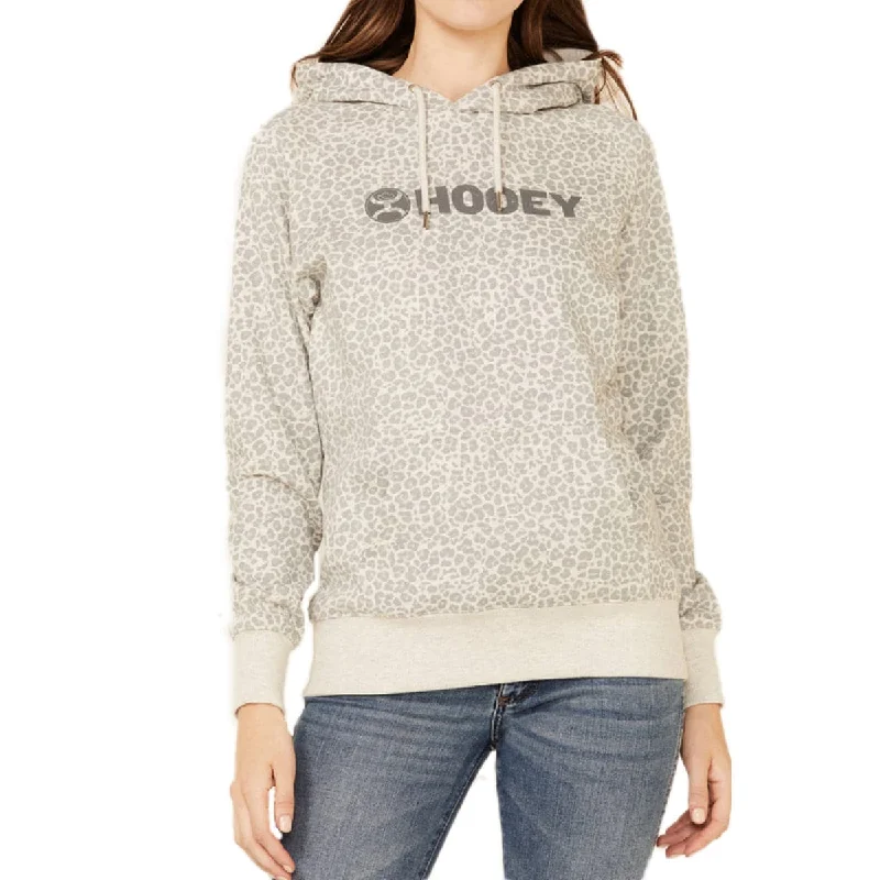 Hooey Girl's Snow Leopard Heather Grey Hooded Sweatshirt HH1169GY-Y