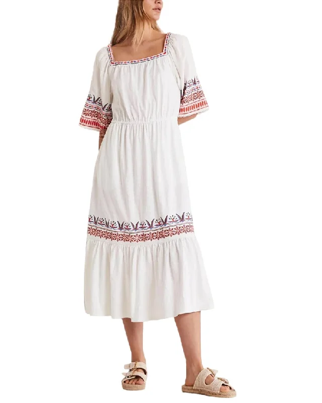 Boden Jersey Embroidered Midi Dress