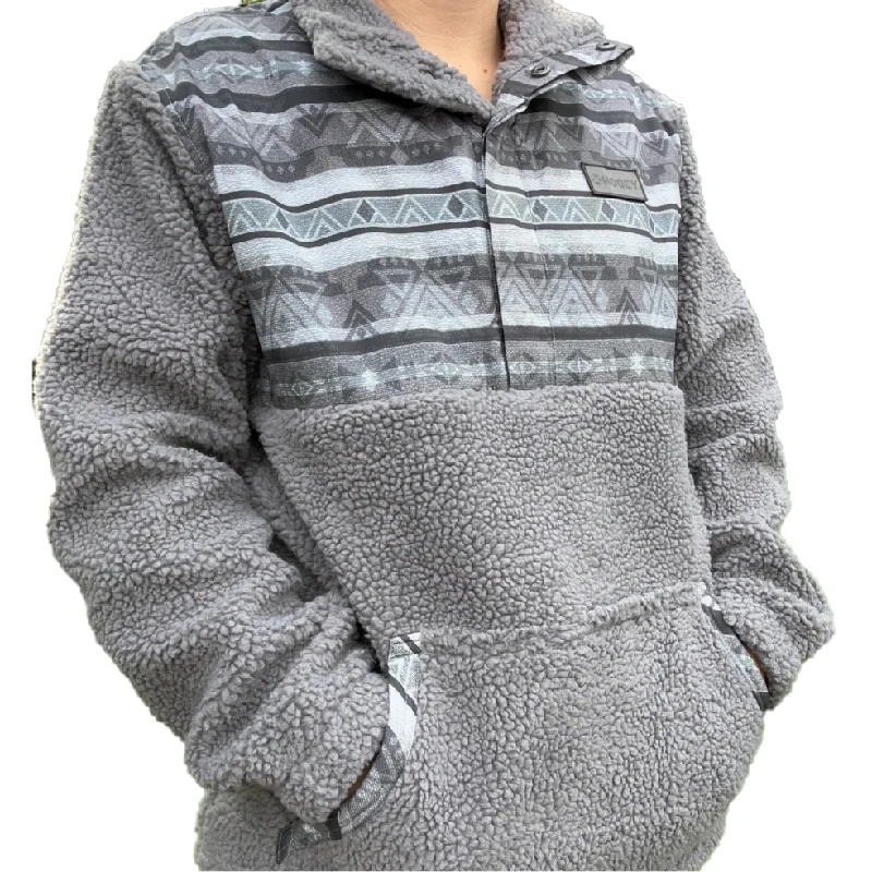 Hooey Men's Aztec Sherpa Charcoal Fleece Pullover HFP009DKCH