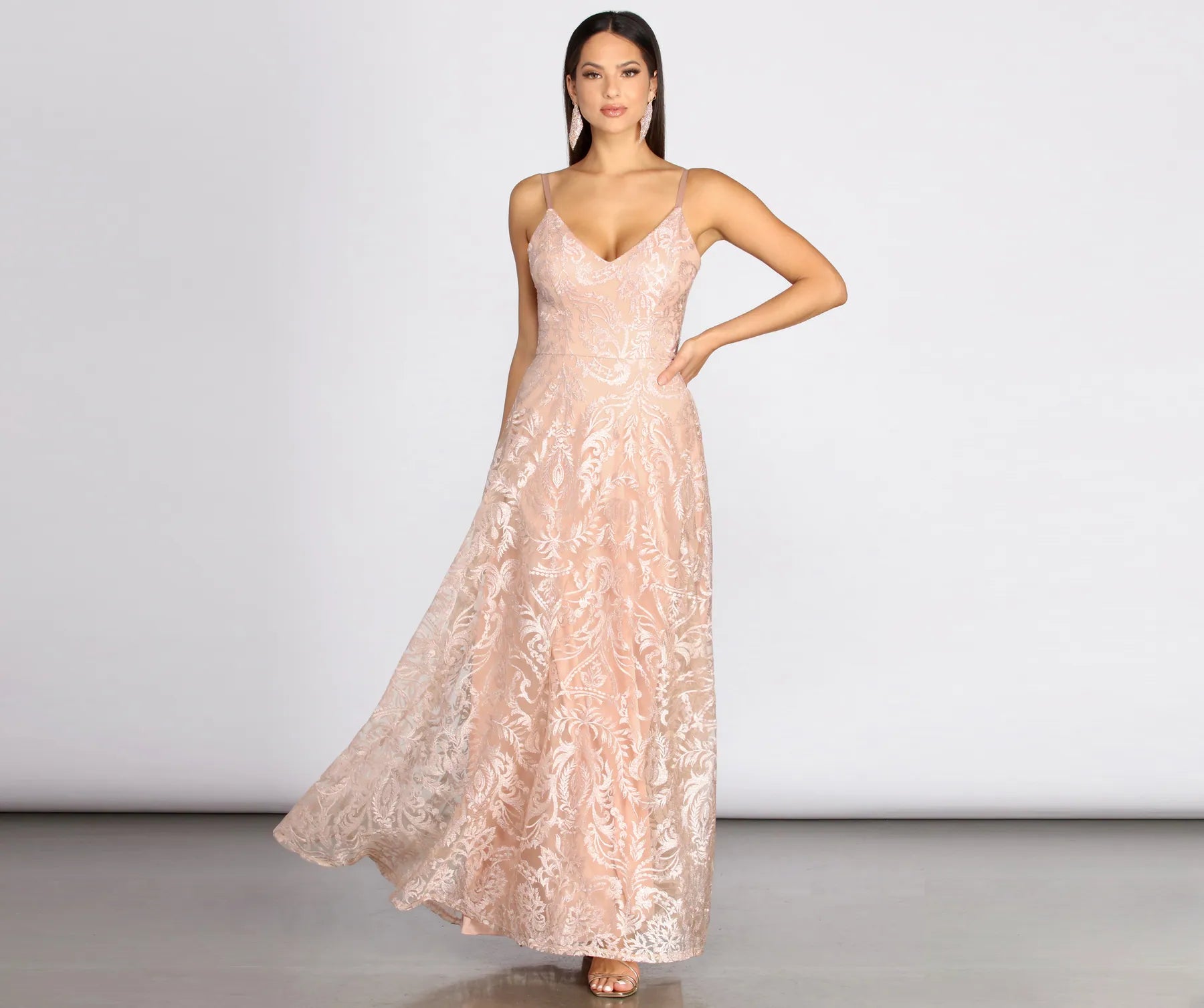 Veda Embroidered Elegance Ball Gown