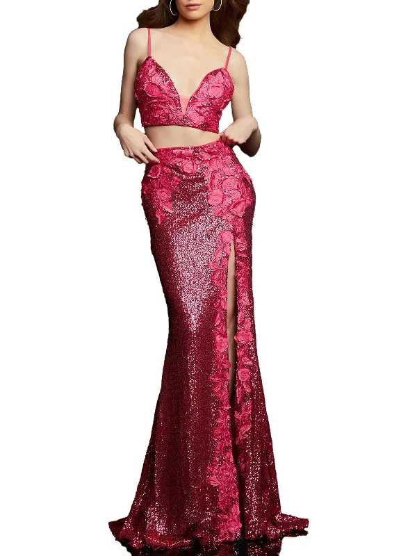 Womens Sequined Long Evening Dress