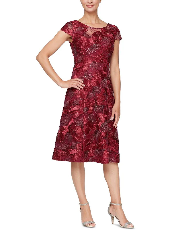 Womens A-line Knee Cocktail and Party Dress