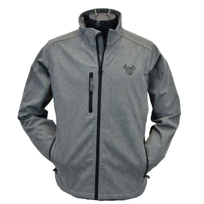 Cowboy Hardware Men's Logo Poly Shell Heather Grey Jacket 192111-034