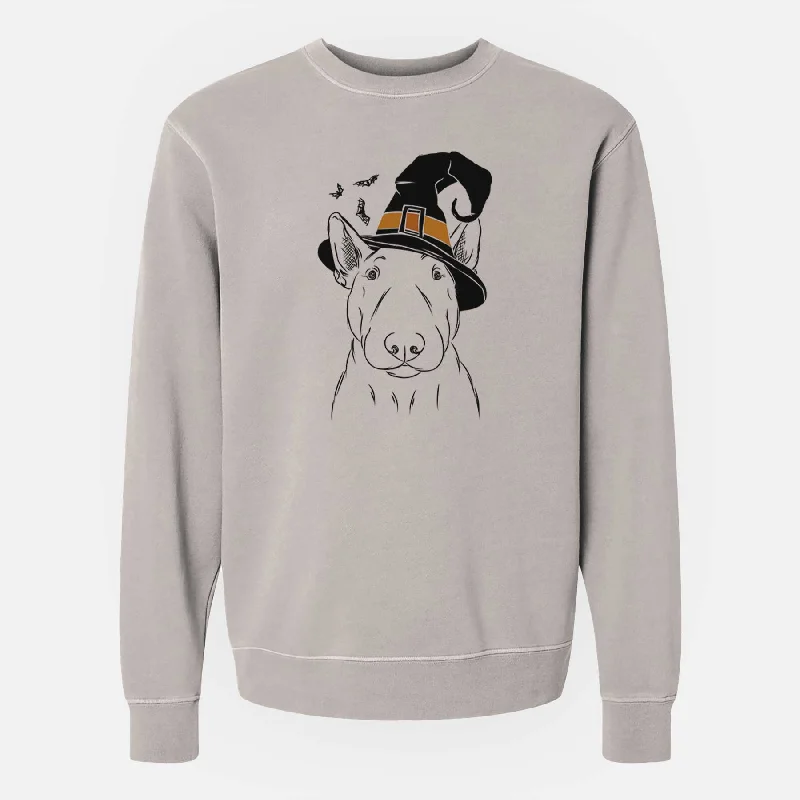 Witch Jett the Bull Terrier - Unisex Pigment Dyed Crew Sweatshirt